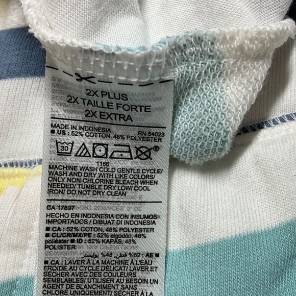 OLD NAVY Cotton Blend Striped Shorts Drawstring Waist Side Pockets US Sz 2X - Picture 7 of 8